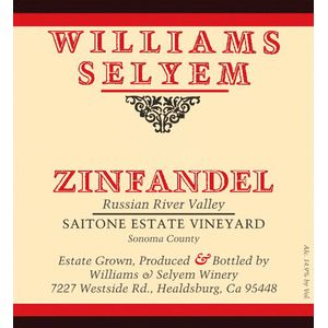 2020 Williams Selyem Saitone Estate Vineyard Zinfandel