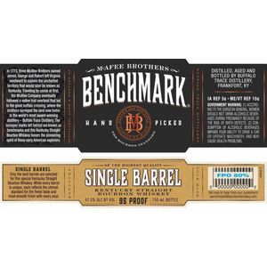 Benchmark Single Barrel Kentucky Straight Bourbon Whiskey
