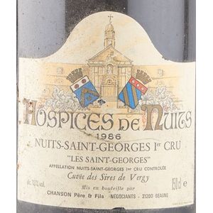 1986 Hospices de Nuits Nuits-St-Georges Les Saint-Georges Les Sires de Vergy Cuvée Georges Faiveley