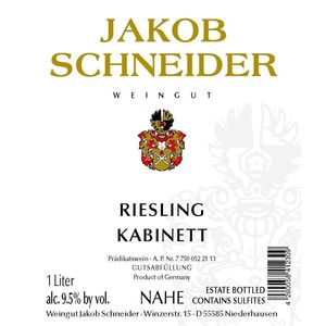 2020 Jakob Schneider Nahe Riesling Kabinett