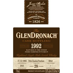 1992 GlenDronach Cask Bottling 1992 Aged 28 Years Highland Single Malt Scotch Whisky