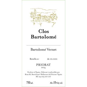2019 Bartolomé Vernet Priorat Clos Bartolomé