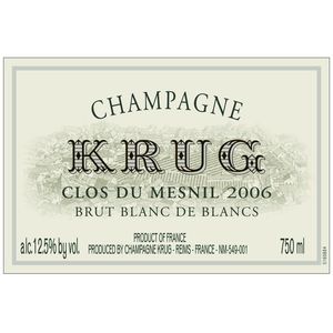 2006 Krug Champagne Clos du Mesnil Blanc de Blancs Brut