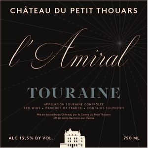 2015 Château du Petit Thouars Touraine Rouge L'Amiral