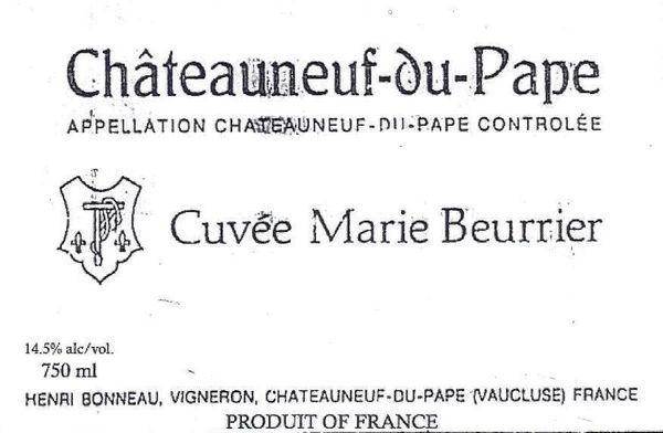 1997 Henri Bonneau Châteauneuf-du-Pape Cuvée Marie Beurrier