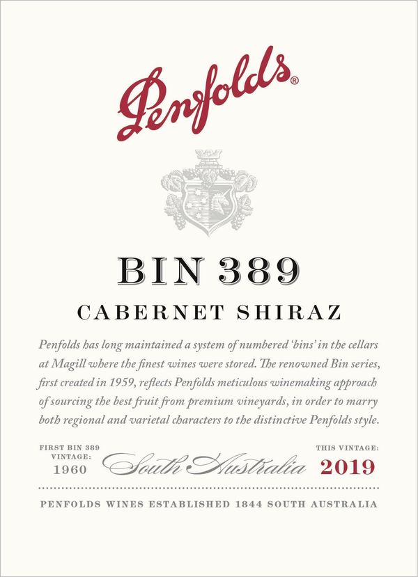 2019 Penfolds Bin 389 Cabernet Shiraz
