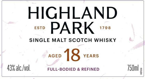Highland Park Aged 18 Years Single Malt Scotch Whisky