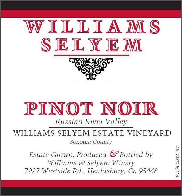 2020 Williams Selyem Estate Vineyard Pinot Noir