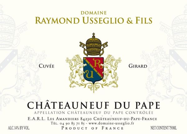 2020 Domaine Raymond Usseglio Châteauneuf-du-Pape Cuvée Girard