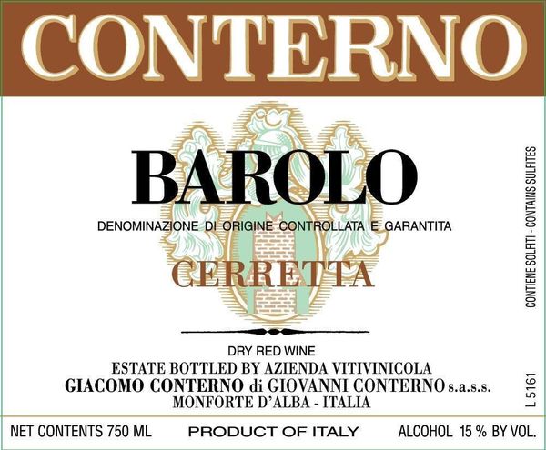 2017 Giacomo Conterno Barolo Cerretta