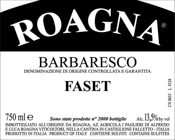 2017 Roagna Barbaresco Faset