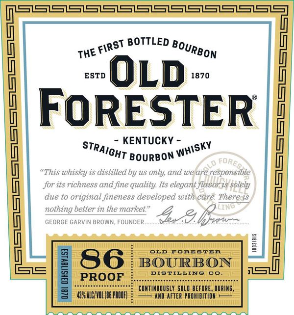 Old Forester 86 Proof Kentucky Straight Bourbon Whisky