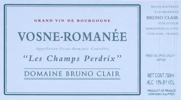 2017 Domaine Bruno Clair Vosne-Romanée Les Champs Perdrix