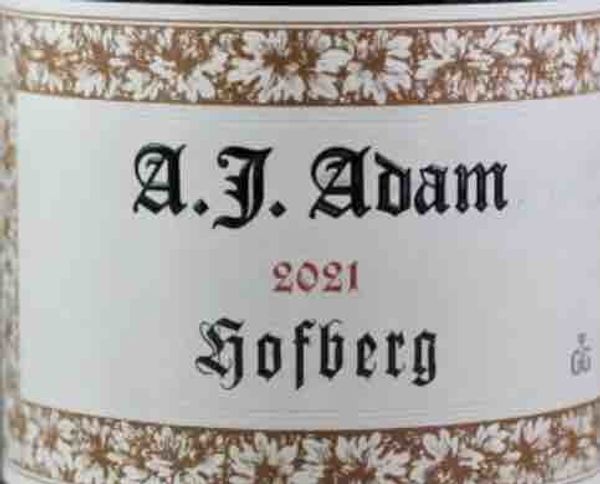 2021 A.J. Adam Hofberg Riesling Kabinett