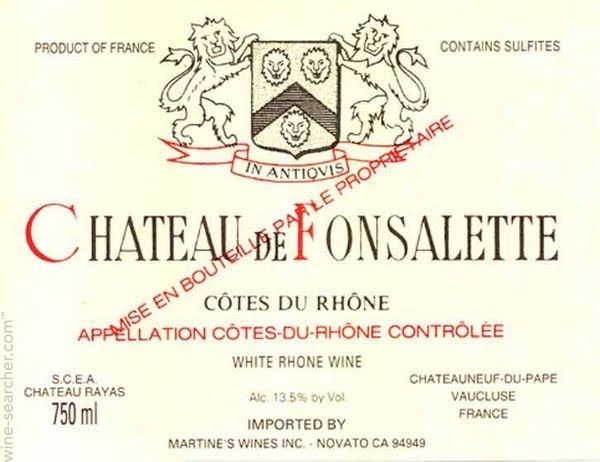 2011 Château de Fonsalette Côtes du Rhône Réserve Blanc
