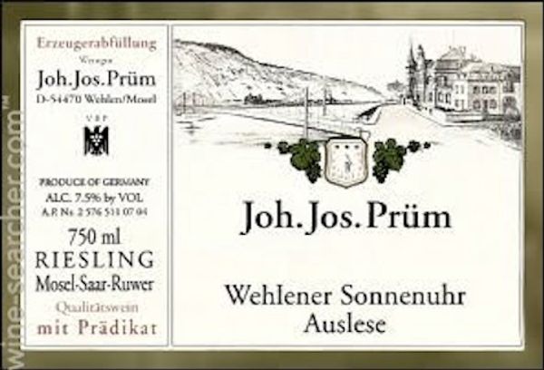 2009 Weingut Joh. Jos. Prüm Wehlener Sonnenuhr Riesling Auslese