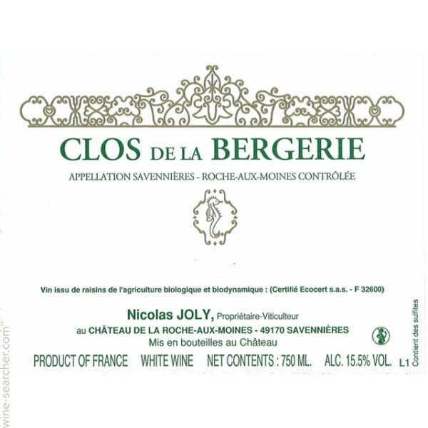 2019 Nicolas Joly Savennières Roche Aux Moines Clos de la Bergerie