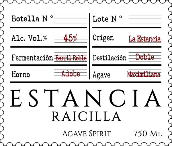 Raicilla De Una Maximiliana Agave Spirit 43%abv