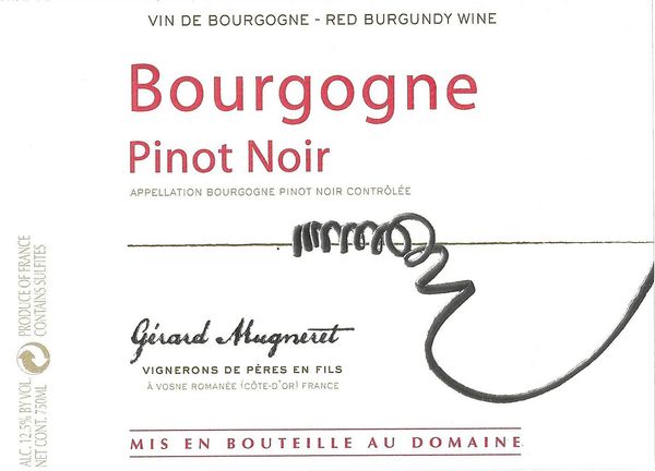 2020 Domaine Gérard Mugneret Bourgogne Pinot Noir