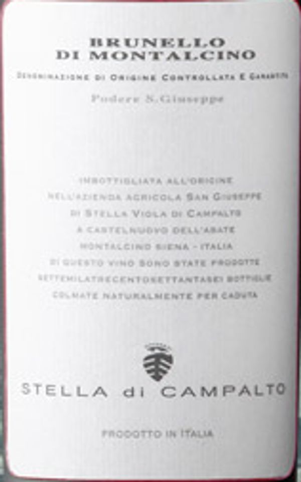 2010 Stella di Campalto Brunello di Montalcino Podere S. Giuseppe