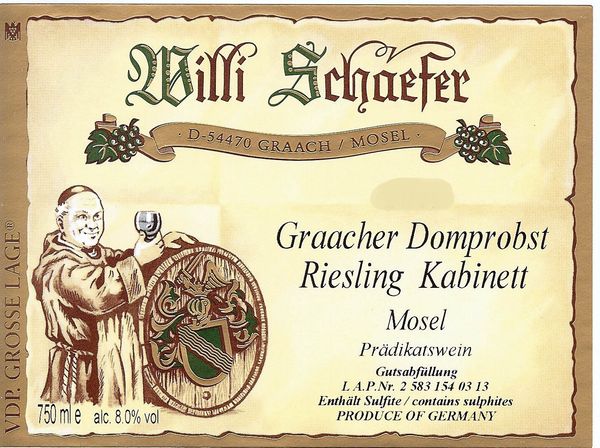 2020 Willi Schaefer Graacher Domprobst Riesling Kabinett