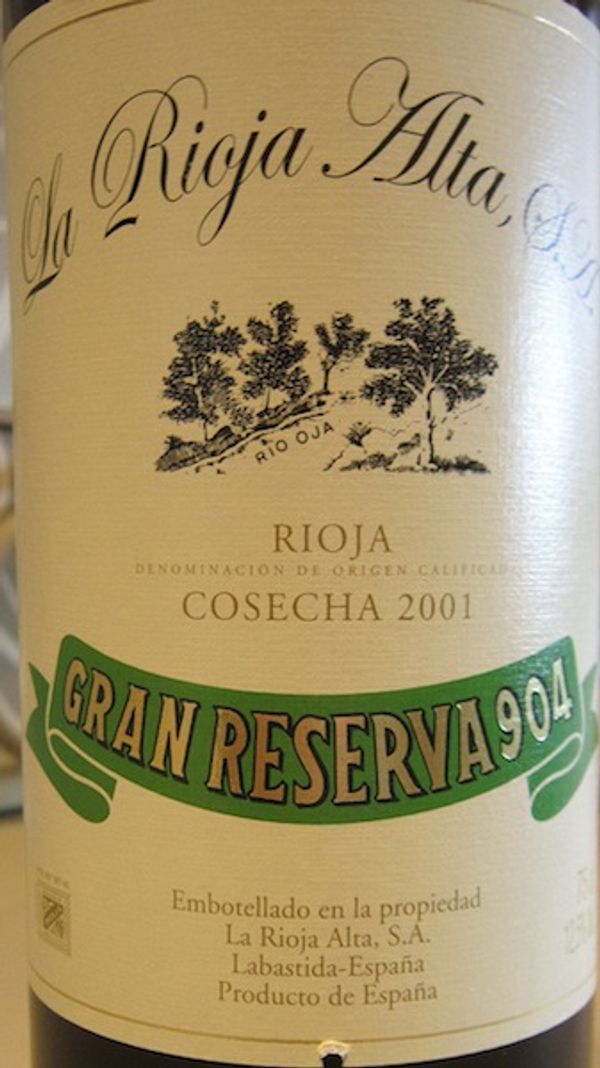 2001 La Rioja Alta Rioja Gran Reserva 904