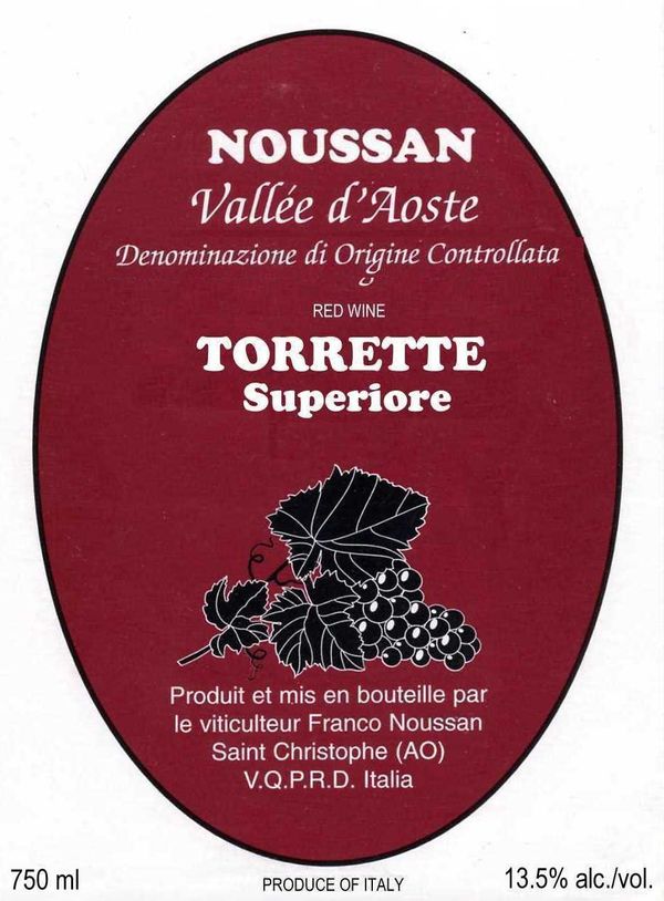 2018 Franco Noussan Valle d'Aosta Torrette