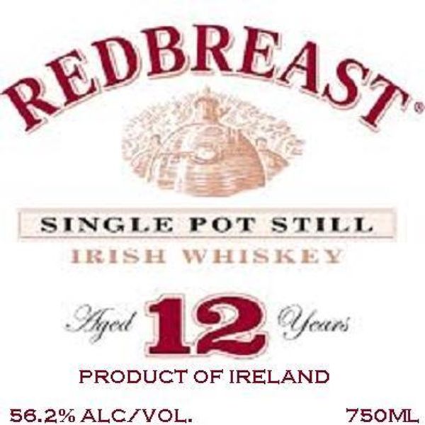 Redbreast Aged 12 Years Single Pot Still Irish Whiskey