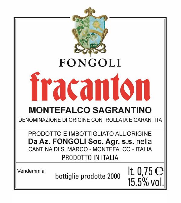 2013 Fongoli Montefalco Sagrantino Fracanton