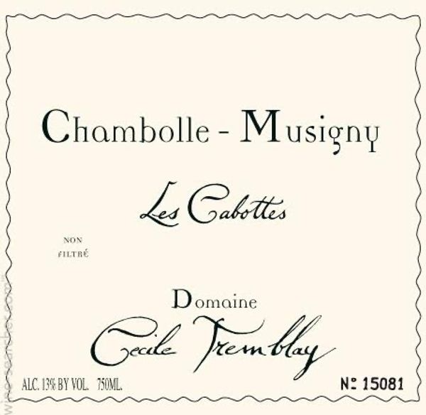 2018 Domaine Cécile Tremblay Chambolle-Musigny Les Cabottes
