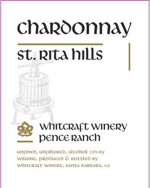 2019 Whitcraft Winery Pence Ranch Chardonnay
