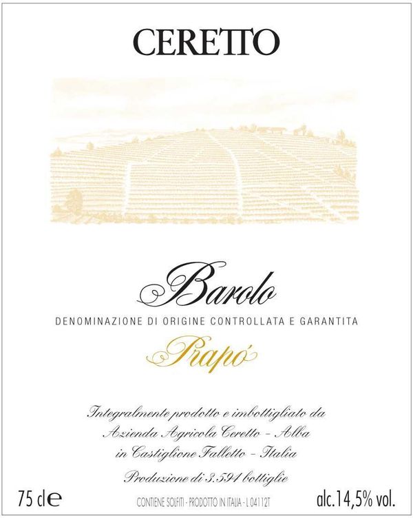 2019 Ceretto Barolo Prapò