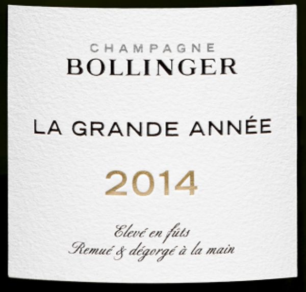 2014 Bollinger Champagne La Grande Année Brut