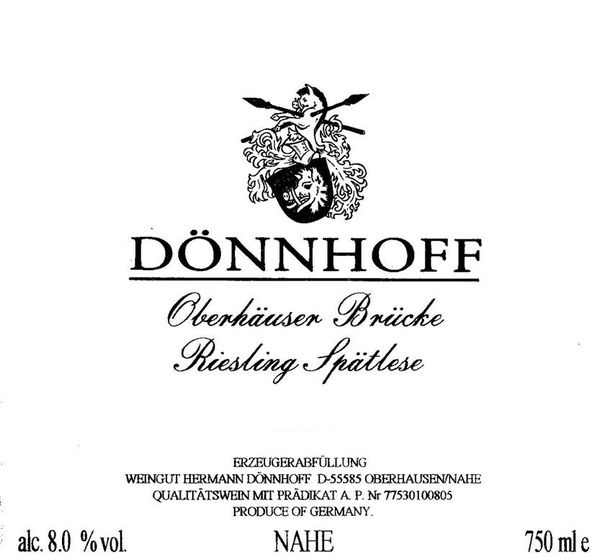 2021 Weingut Hermann Dönnhoff Oberhäuser Brücke Riesling Spätlese