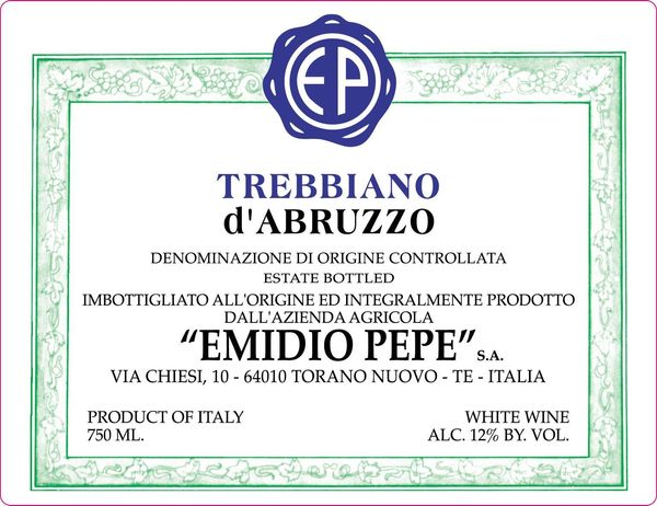 2018 Emidio Pepe Trebbiano d'Abruzzo