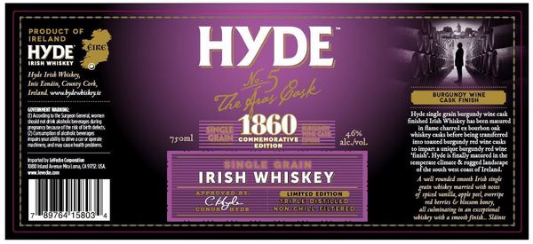 Hyde No. 5 The Áras Cask Single Grain Irish Whiskey