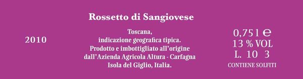 2019 Altura Isola del Giglio Rossetto di Sangiovese