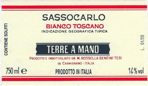2019 Fattoria di Bacchereto Bianco Toscano Sassocarlo Terre a Mano