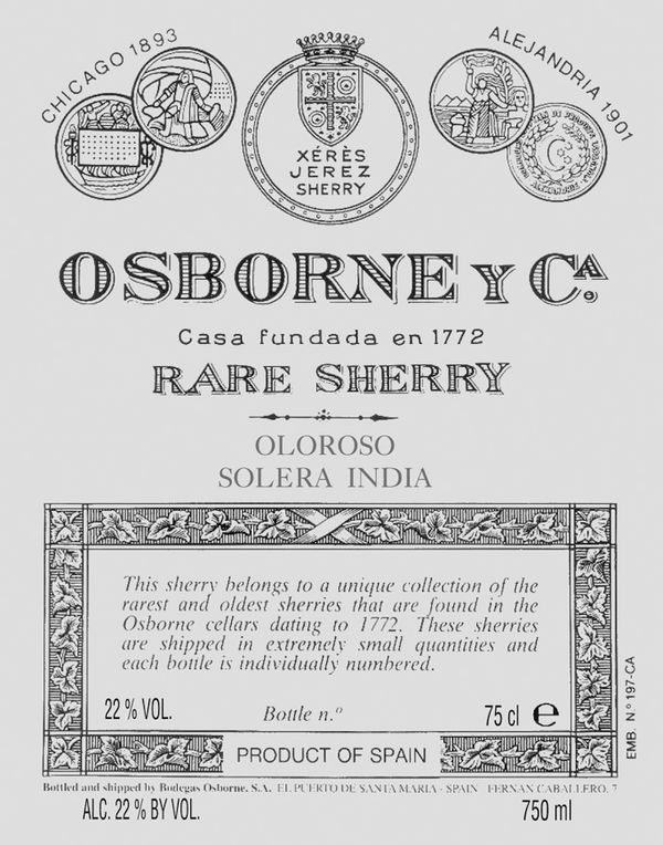 Osborne Rare Sherry Oloroso Solera India