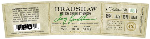Bradshaw Kentucky Straight Rye Whiskey