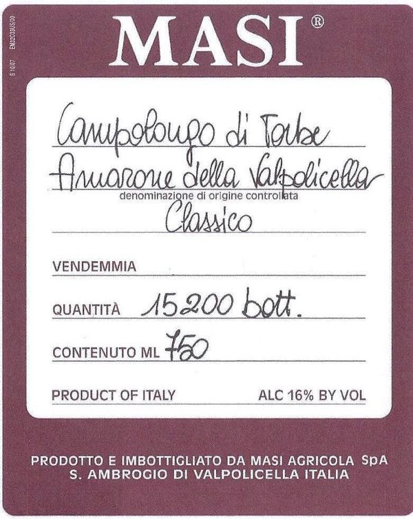 2009 Masi Amarone della Valpolicella Classico Campolongo di Torbe