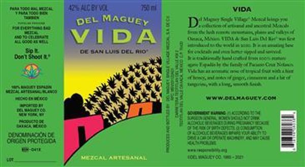 Del Maguey Mezcal Vida