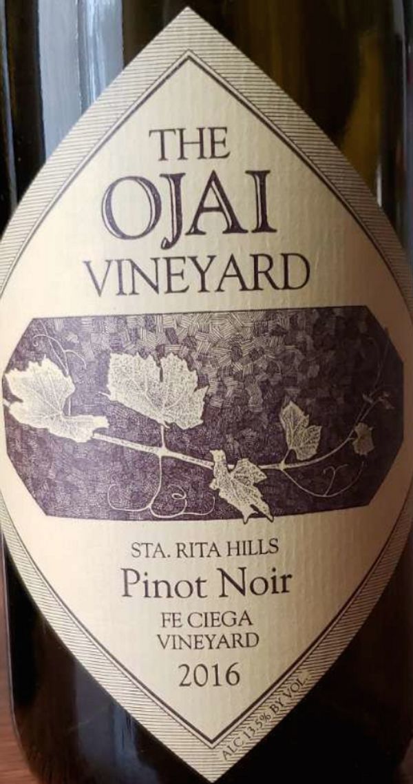 2020 The Ojai Vineyard Fe Ciega Vineyard Pinot Noir