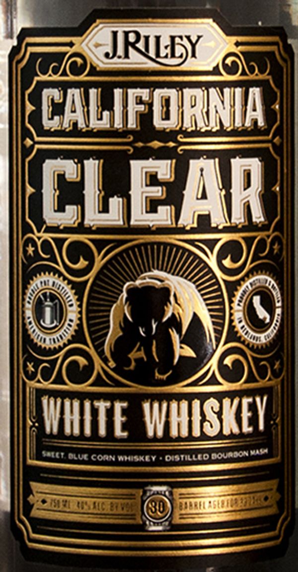 J. Riley Distillery California Clear White Whiskey
