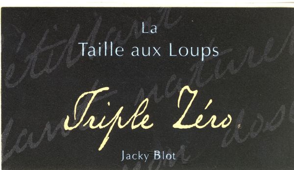 Domaine de la Taille aux Loups Montlouis-sur-Loire Pétillant Triple Zéro