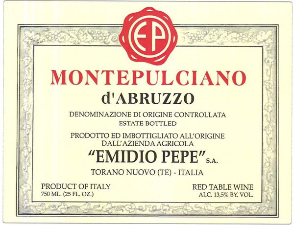 2018 Emidio Pepe Montepulciano d'Abruzzo