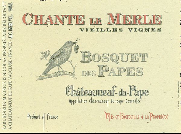 2020 Bosquet des Papes Châteauneuf-du-Pape Chante le Merle Vieilles Vignes