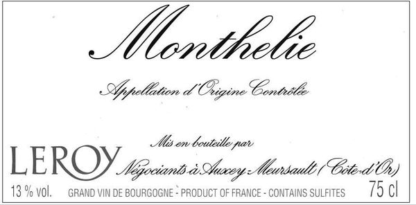 2015 Maison Leroy Monthélie