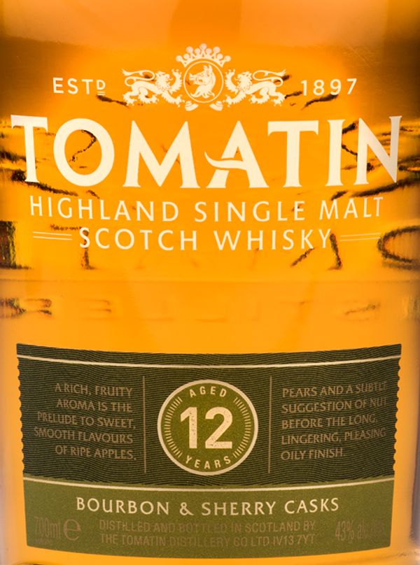 Tomatin Aged 12 Years Bourbon & Sherry Casks Highland Single Malt Scotch Whisky