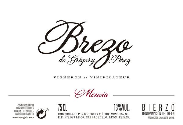 2020 Bodegas y Viñedos Mengoba Grégory Pérez Brezo Tinto